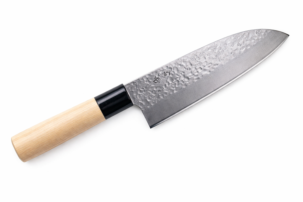 Traditional Hammered set of 3 - Santoku, Nakiri & Deba