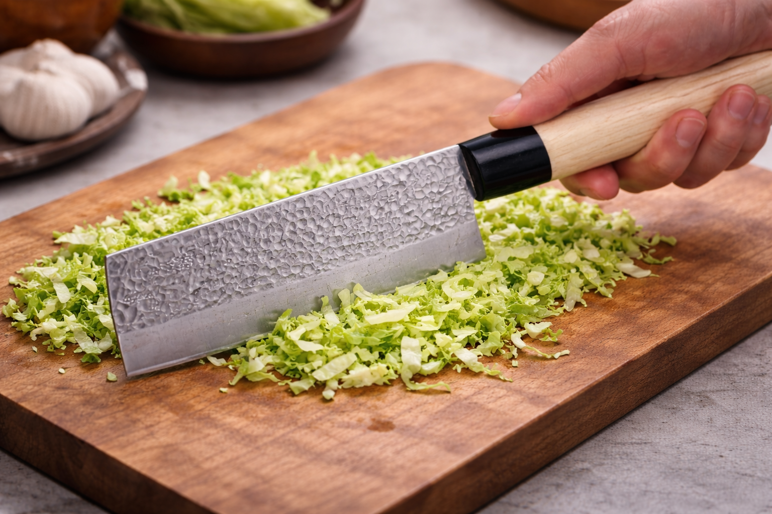 Traditional Hammered set of 3 - Santoku, Nakiri & Deba